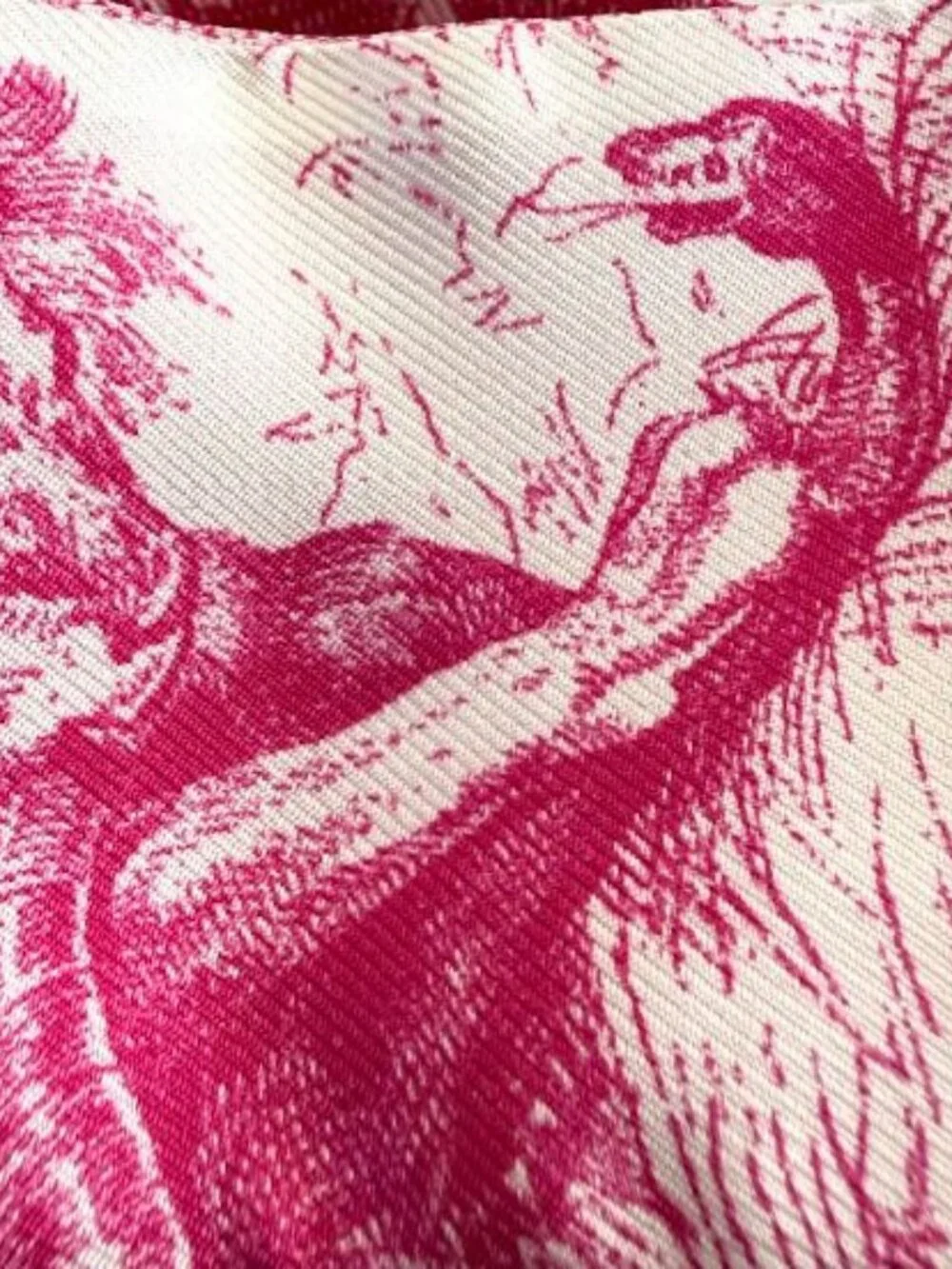 Christian Dior Pink Toile de Jouy Sauvage Mitzah Silk Long Scarf